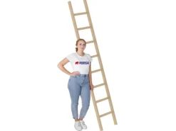 PROREGAL Sprossen-Anlegeleiter Holz Ohne Traverse 8 Sprossen* Leitern