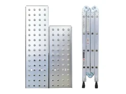 PROREGAL Sprossen-Mehrzweckleiter MULTISTEP mit Gerüstplattform Aluminium 4x4 Sprossen bis zu 4,6 m Höhe Traglast 150kg