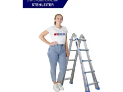 PROREGAL Sprossen-Mehrzweckleiter APOLLO 3-In-1 Aluminiumleiter 4x5 Sprossen Bis Zu 5 M Höhe 150 kg Traglast Klappleiter Stehleiter* Leitern|Klapptritte