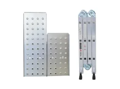 PROREGAL Sprossen-Mehrzweckleiter MULTISTEP mit Gerüstplattform Aluminium 4x3 Sprossen bis zu 3,6 m Höhe Traglast 150kg