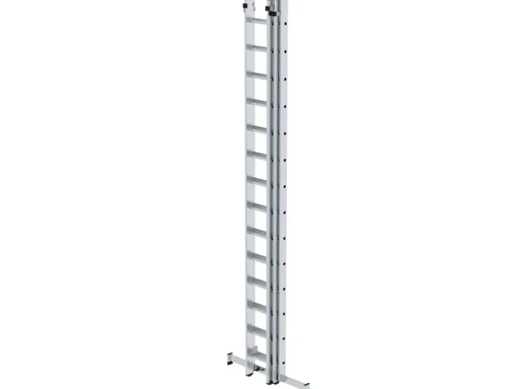 PROREGAL Sprossen-Schiebeleiter 3-Teilig mit Traverse 3 x 14 Sprossen