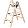 PROREGAL Stufen-Stehleiter Holz Beidseitig Begehbar 2 x 4 Stufen* Klapptritte