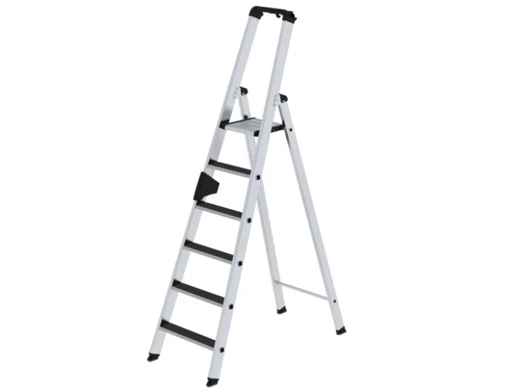 PROREGAL Stufen-Stehleiter Einseitig Begehbar mit Clip-Step R13 6 Stufen* Klapptritte