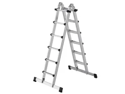 PROREGAL Teleskopleiter 4-Teilig mit Traverse 4 x 6 Sprossen* Klapptritte