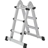 PROREGAL Teleskopleiter 4-Teilig mit Traverse 4 x 3 Sprossen