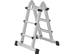 PROREGAL Teleskopleiter 4-Teilig mit Traverse 4 x 3 Sprossen