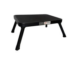 PROREGAL Tritthocker Klappbar 18x47x32cm Traglast 150kg Stahl Matt Schwarz Hocker Klapphocker Falthocker Haushaltsleiter Trittleiter* Hocker