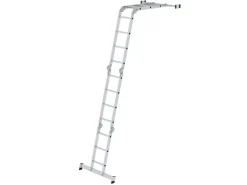PROREGAL Vielzweckleiter 4-Teilig mit Traverse 2 x 3 & 2 x 4 Sprossen* Klapptritte