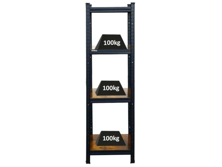 PROREGAL Vintage Series Schwerlastregal Ragnar für Gesamtlast 400 kg Maße 150x45x45cm Vintagebraun-Schwarz