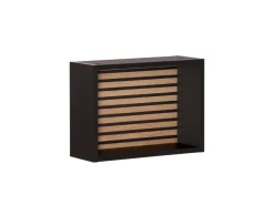 PROREGAL Wandregal Zebra HxBxT 30 x 40 x 16 cm 1 x Würfelregal Akustikpaneele Eiche &