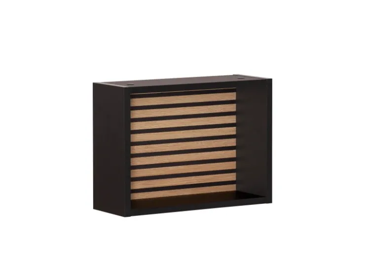 PROREGAL Wandregal Zebra HxBxT 30 x 40 x 16 cm 1 x Würfelregal Akustikpaneele Eiche &