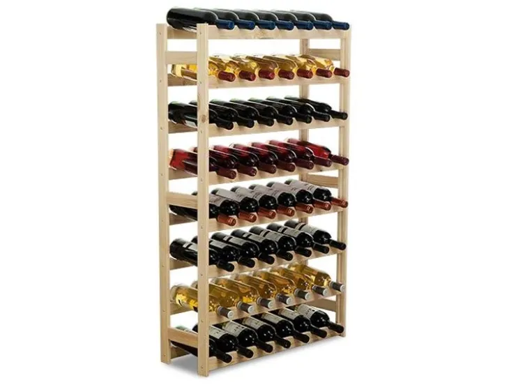 PROREGAL Weinregal Pinotwine HxBxT 118 x 72 x 25 cm 56 Flaschen Massives Kiefernholz Natur Unbehandelt* Flaschenregale