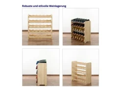 PROREGAL Weinregal Pinotwine C HxBxT 61,6 x 63,2 x 26,5 cm 24 Flaschen Massives Kiefernholz Natur Unbehandelt