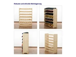 PROREGAL Weinregal Pinotwine C HxBxT 87,2 x 63,2 x 26,5 cm 42 Flaschen Massives Kiefernholz Natur Unbehandelt* Regale Massivholz