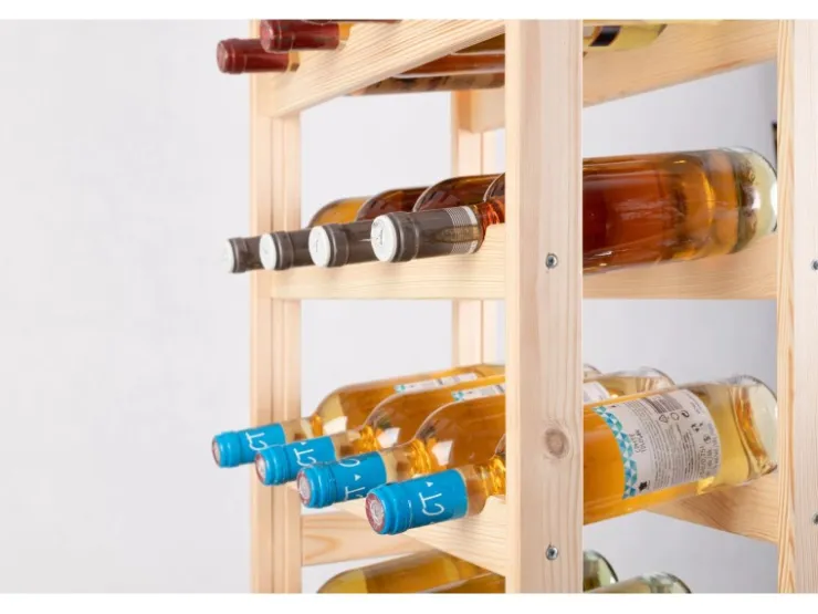 PROREGAL Weinregal Pinotwine HxBxT 166 x 43,4 x 25 cm 44 Flaschen Massives Kiefernholz Natur unbehandelt