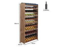 PROREGAL Weinregal Pinotwine C HxBxT 138,4 x 72,8 x 26,5 cm 77 Flaschen Massives Kiefernholz Geölt