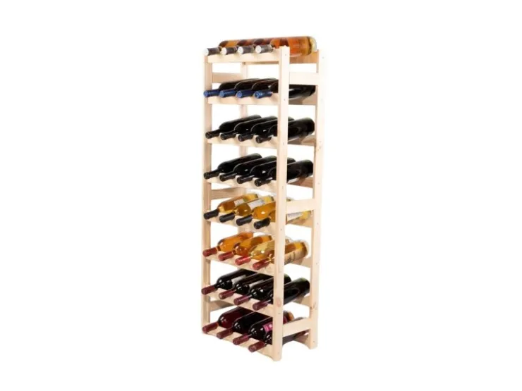 PROREGAL Weinregal Pinotwine HxBxT 118 x 43 x 25 cm 32 Flaschen Massives Kiefernholz geölt* Flaschenregale