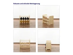 PROREGAL Weinregal Pinotwine C HxBxT 36 x 44 x 26,5 cm 8 Flaschen Massives Kiefernholz Geölt* Flaschenregale