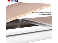 PROREGAL Weitspannregal Maximus Pro Grundregal HxBxT 250 x 200 x 50 cm 2 Ebenen Spanplatten Fachboden Fachlast 690 kg Lichtblau & Lichtgrau* Büroregale