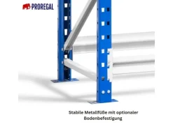 PROREGAL Weitspannregal Maximus Pro Grundregal HxBxT 250 x 200 x 50 cm 2 Ebenen Spanplatten Fachboden Fachlast 690 kg Lichtblau & Lichtgrau* Büroregale