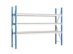 PROREGAL Weitspannregal Maximus Pro Grundregal HxBxT 450 x 250 x 100 cm 6 Ebenen Spanplatten Fachboden Fachlast 530 kg Lichtblau & Lichtgrau