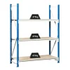 PROREGAL Weitspannregal Maximus Grundregal HxBxT 200 x 200 x 40 cm 7 Ebenen Spanplatten Fachboden Fachlast 400 kg Lichtblau & Lichtgrau