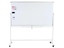PROREGAL Whiteboard HxBxT 186x186x56 cm Mobil Rollbar Inkl. Zubehör Magnettafel Memoboard Pinnwand