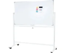 PROREGAL Whiteboard HxBxT 186x186x56 cm Mobil Rollbar Inkl. Zubehör Magnettafel Memoboard Pinnwand