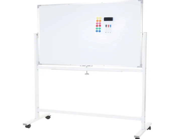 PROREGAL Whiteboard HxBxT 186x186x56 cm Mobil Rollbar Inkl. Zubehör Magnettafel Memoboard Pinnwand
