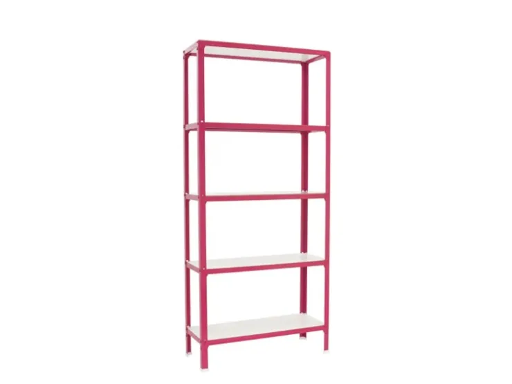 PROREGAL Wohnregal Living Koala Wood mit 5 Fachböden HxBxT 180 x 100 x 30 cm Fachlast 150 kg Rosa/Weiß* Büroregale