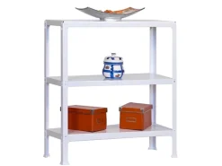 PROREGAL Wohnregal Living Koala Metal mit 3 Fachböden HxBxT 90 x 100 x 30 cm Fachlast 150 kg Weiß/Weiß* Büroregale
