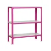 PROREGAL Wohnregal Living Koala Metal mit 3 Fachböden HxBxT 90 x 80 x 40 cm Fachlast 150 kg Rosa/Weiß* Büroregale