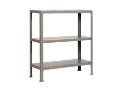 PROREGAL Wohnregal Living Koala Metal mit 3 Fachböden HxBxT 90 x 80 x 30 cm Fachlast 150 kg Grau/Grau