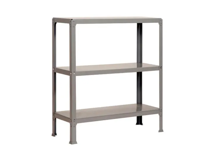 PROREGAL Wohnregal Living Koala Metal mit 3 Fachböden HxBxT 90 x 80 x 30 cm Fachlast 150 kg Grau/Grau