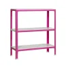 PROREGAL Wohnregal Living Koala Metal mit 3 Fachböden HxBxT 90 x 100 x 30 cm Fachlast 150 kg Rosa/Weiß* Büroregale