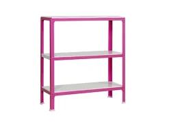 PROREGAL Wohnregal Living Koala Metal mit 3 Fachböden HxBxT 90 x 100 x 30 cm Fachlast 150 kg Rosa/Weiß* Büroregale