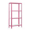 PROREGAL Wohnregal Living Koala Metal mit 4 Fachböden HxBxT 160 x 100 x 30 cm Fachlast 150 kg Rosa/Weiß* Büroregale
