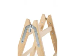 PROREGAL Wood Double Giraffe Holz-Sprossen-Stehleiter mit Sicherheitskette 2 x 5 Sprossen 163 cm Hoch Trittleiter Bockleiter Sprossen-Doppellleiter* Leitern