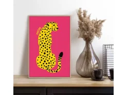 Reinders Gerahmtes Bild Cheetah Man Cave 30 cm x 20 cm Gelb