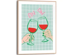 Reinders Gerahmtes Bild Cin Cin für Küche 40 cm x 30 cm Grün* Bilder