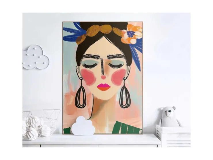 Reinders Gerahmtes Bild Spring Face für Wohnzimmer 70 cm x 50 cm Mehrfarbig