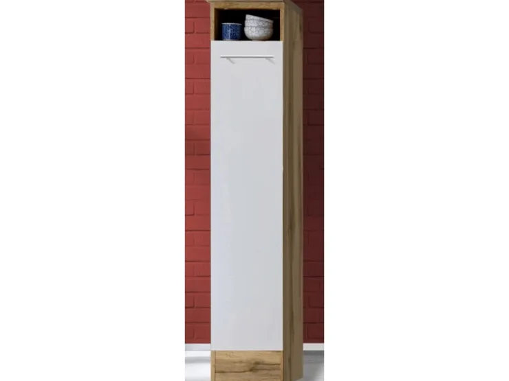 Respekta Küchenzeile 250 cm Weiß-Wildeiche Nachbildung matt* Regal Weiß
