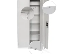 rikta Metallschrank 2-türig (B x T x H) 80 x 40 x 168 cm RAL 7035 Lichtgrau