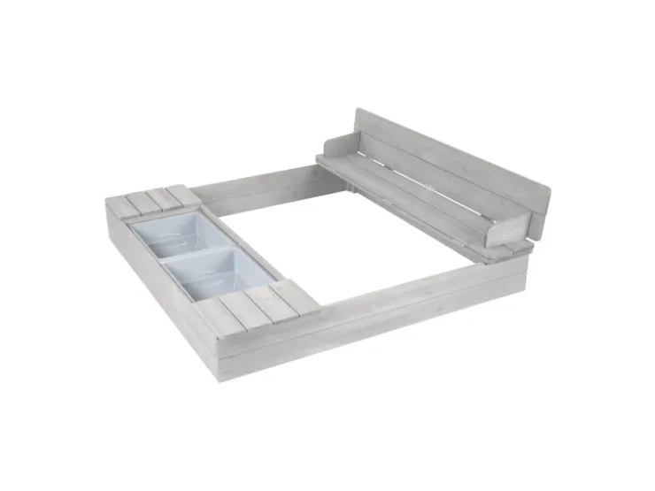 roba Sandkasten aus Holz mit Aufklappbarer Sitzbank + Spielwannen* Sitzbänke