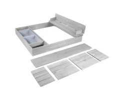 roba Sandkasten aus Holz mit Aufklappbarer Sitzbank + Spielwannen* Sitzbänke