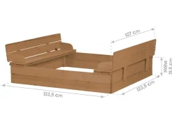 roba Sandkasten in aus Holz mit Sitzbank Klappbar* Sitzbänke
