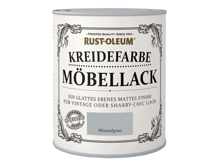 Rust-Oleum Kreidefarbe Möbellack Mineralgrau 750 ml