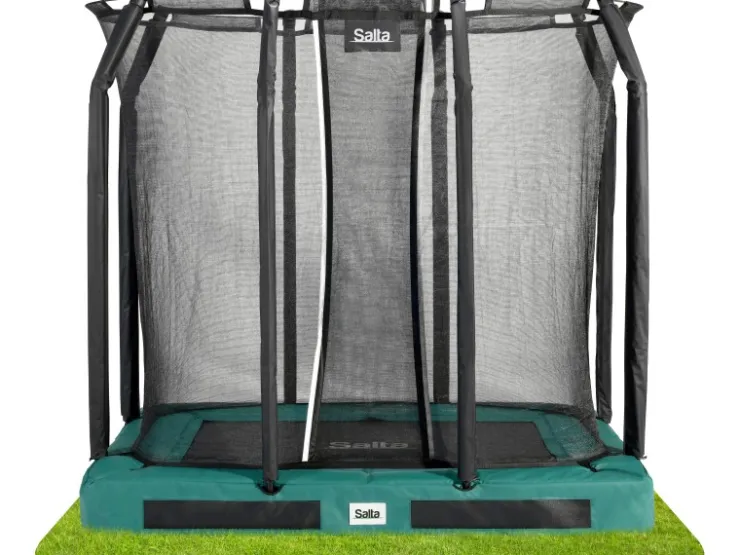 Salta Trampolin Premium Ground 214 cm x 153 cm Grün* Leitern