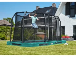 Salta Trampolin Premium Ground 214 cm x 153 cm Grün* Leitern