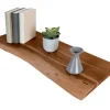 SAM Holzplatte Arya mit Echter Baumkante Einseitig 90 x 30 cm Akazienholz Nussbaum* Regale Massivholz